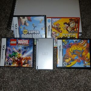 Nintendo DS Silver Console with Game Collection, Excellent Condition